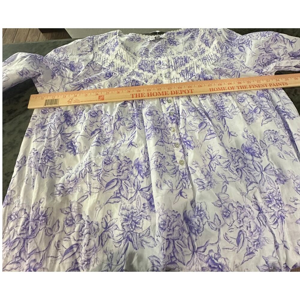 Eileen West Nightgown M NWT 100% Cotton Lavender Floral Lace Trim Ballet Gown - Picture 13 of 15